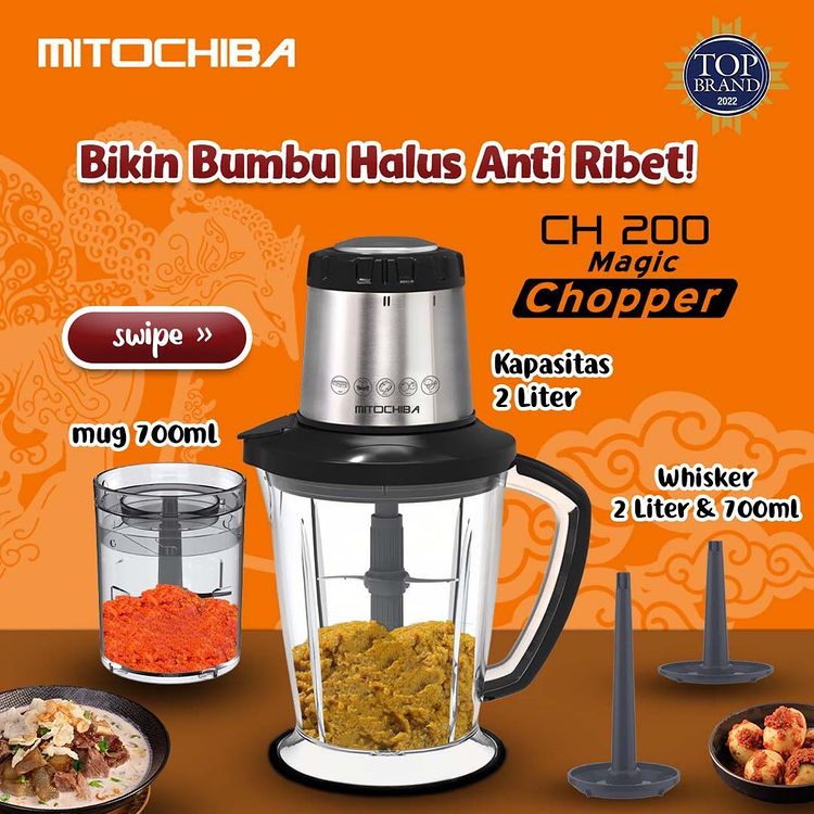 Chopper Blender Mitochiba CH200 kapasitas 2 Liter - Resmi
