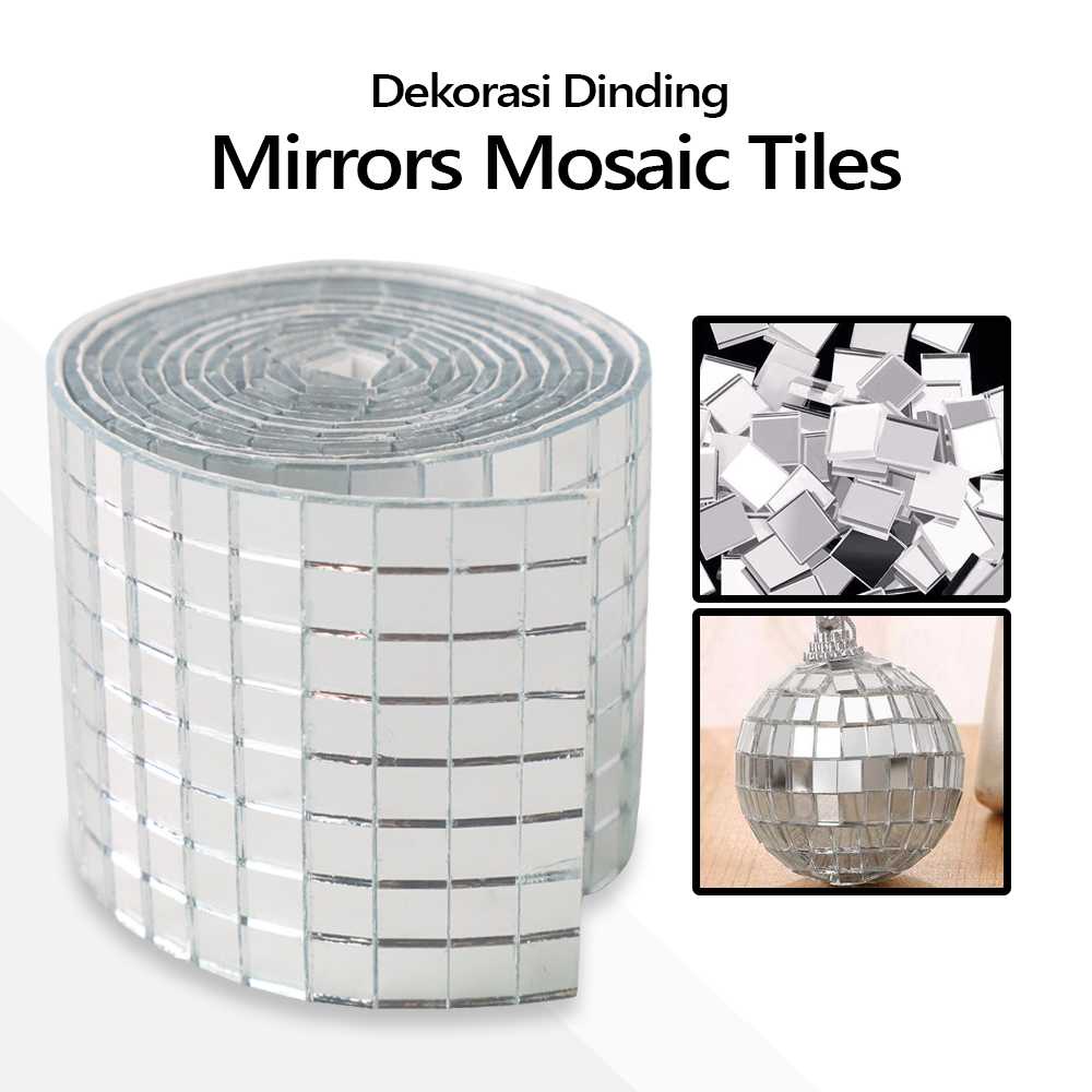 (BISA COD) FTIHSHP KING SHAN Dekorasi Dinding Mirrors Mosaic Tiles Stickers Self Adhesive - XQ211