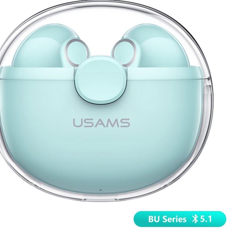❋ USAMS BU12 TWS Transparent Unique Macaron Earphone Bluetooth 5.1 ♥