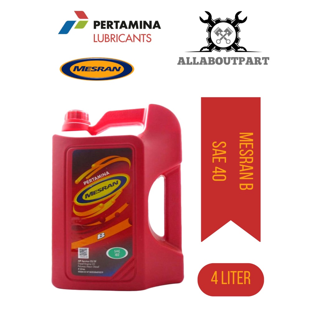 Oli Mesran B40 Galon 4 Liter (4000ml) - Oli Pertamina - Oli Mesin Diesel - Oli Mesin Bensin - Peluma