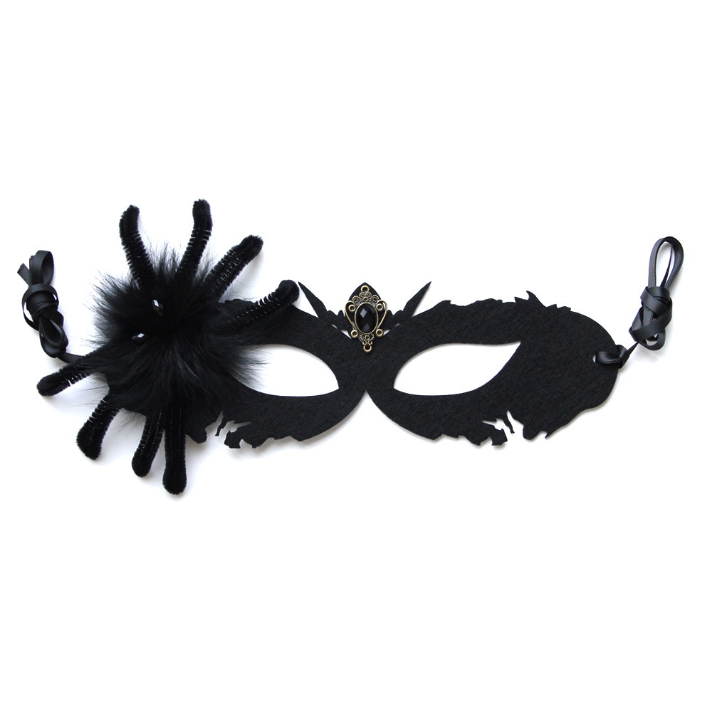 Black Spider Masquerade Halloween Half Face Mask 8710