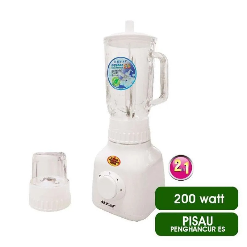 SEKAI Blender Gelas Plastik 2 In 1 BL 751 GL Juicer + Pelumat Kering