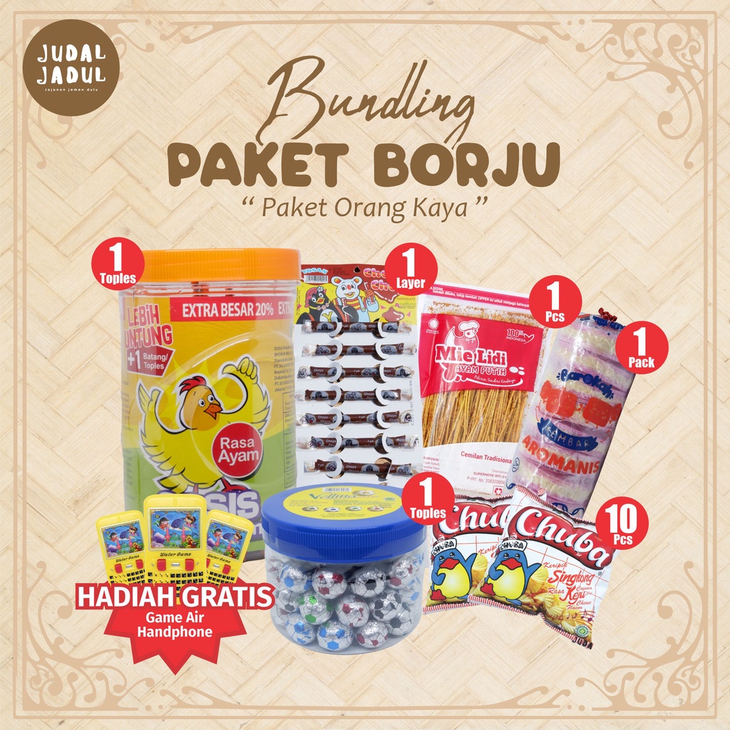 

Paket Bundling BORJU Super Hemat Jajanan Jadul By Judal Jadul