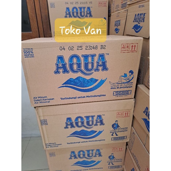 

air mineral AQUA 600 ml isi 24 botol