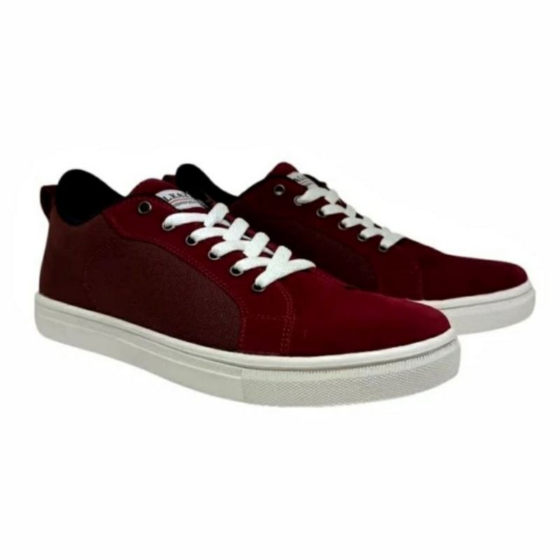 VALOS Maroon Sepatu Kasual Pria Men-504 Sneakers Cowok Kulit Suede 39.44 Sepatu Casual Premium