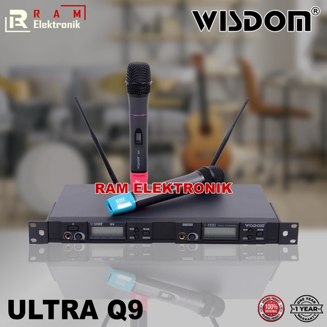 Mic Wireless WISDOM Q9 / Q-9 Dual 2 Handle Original