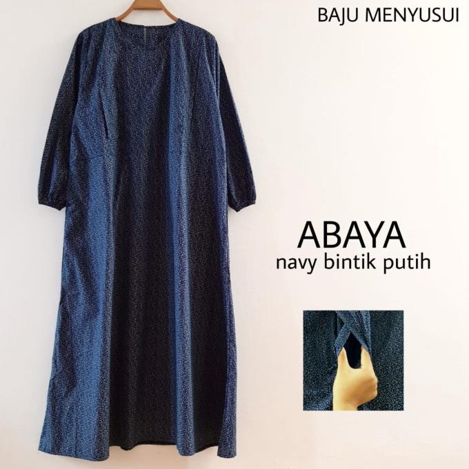 Mamigaya Baju Menyusui Abaya | Gamis Hamil Menyusui Dress Maxi Hijab