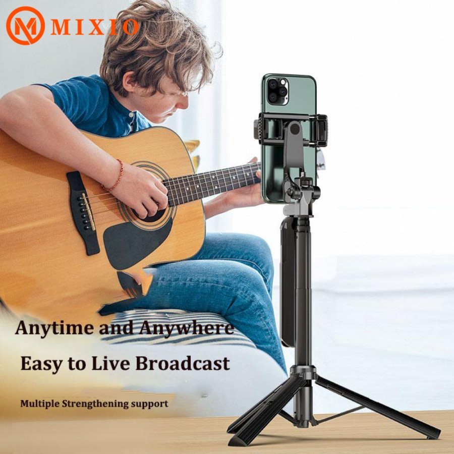 MIXIO A61 1.6M Tongsis Bluetooth Tripod Stabilizer Gimbal Selfie Stick