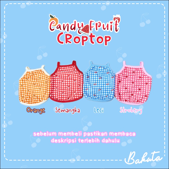 Baju Kucing Tank Edisi Croptop Candy Fruit Lucu Untuk Kucing dan anjing / Baju Kucing Termurah Size S-XL / Baju Kucing Tangerang!