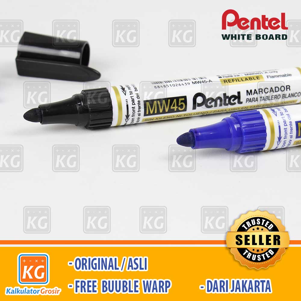 Spidol White Board / Whiteboard Marker Pentel MW45 Asli Jepang Refillable Spidol MW 45