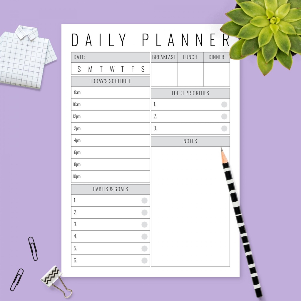 

[DOKI] 10 Lembar Habit Tracker Binder Planner/ To Do list/ Daily Planner/ Weekly Planner - TDL021