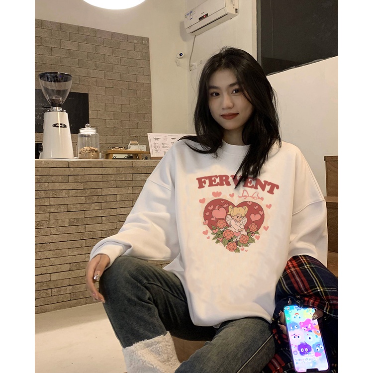 Sweater Oversize Heart Unisex Sweater Oversize Korean Style/atasan korean style wanita