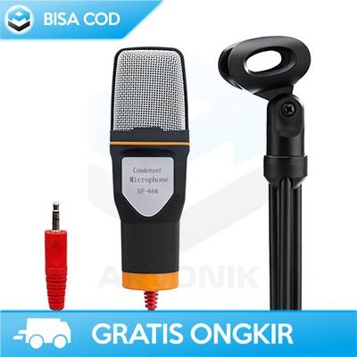 MIC CONDENSER REKAMAN STUDIO TAFFSTUDIO SF-666 ORIGINAL DENGAN STAND