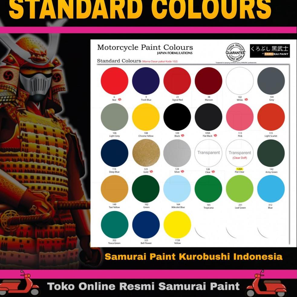 

[ART. 044064] Samurai Paint Standard Colours High Quality JAPAN FORMULATIONS Kurobushi Indonesia Distributor Resmi