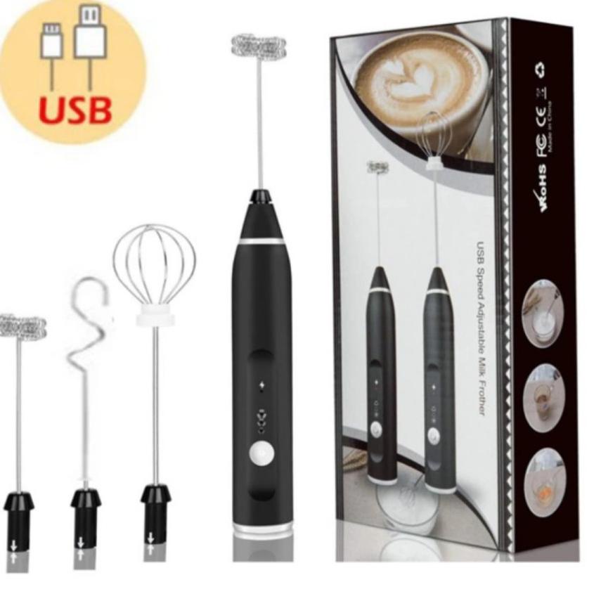 ➱ Mini mixer elektrik set kualitas premium pengocok telur kue adonan minuman kopi rechargeable usb ➬