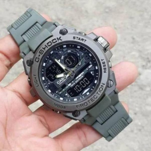 TERPERCAYA Jam Tangan Pria Korea Casio G-shock Body Metal/Besi Strap Rantai Mika
