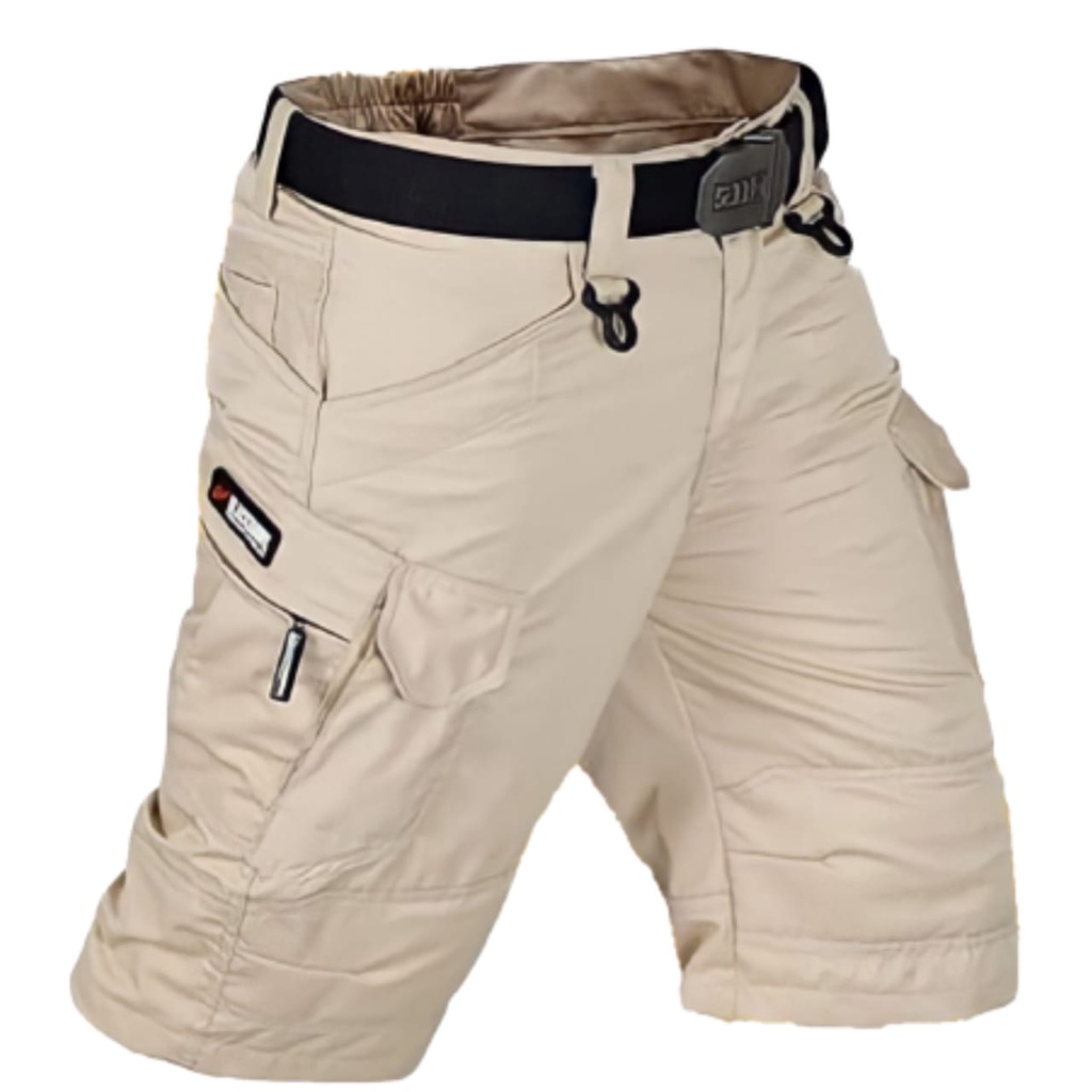 CELANA PENDEK CARGO BAHAN KAIN RIPSTOP KOTAK-KOTAK TEBAL