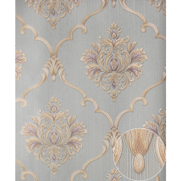 WALLPAPER DINDING RONA VINYL PREMIUM BATIK SALUR EMBOSS BERTEKSTUR