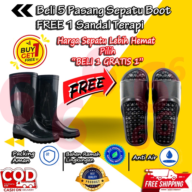 SEPATU BOOT PRIA KARET TINGGI ANTI AIR BANJIR HUJAN PVC FASHION SEPATU BOOTS PRIA WANITA PROYEK MURAH