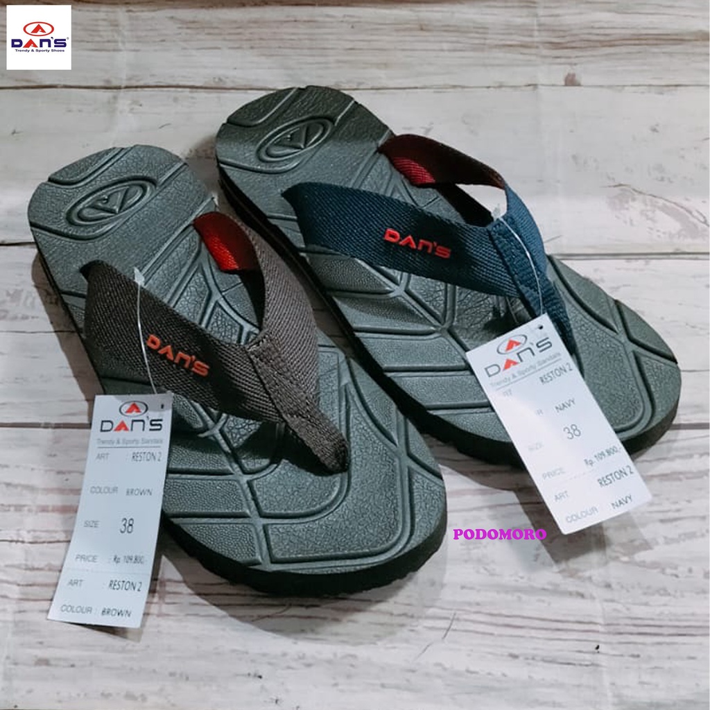 DANS RESTON BROWN BIRU 39- 43. SANDAL JEPIT PRIA DANS NYAMAN KEREN