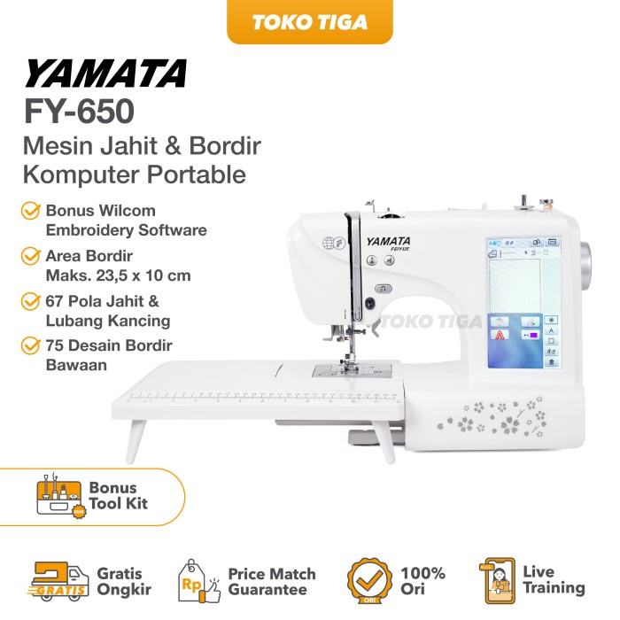 Mesin Jahit dan Bordir Komputer YAMATA FY650 / FY-650 Portable