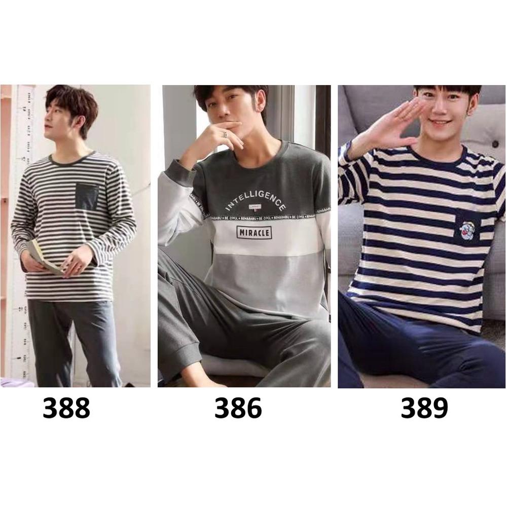 COD Piyama Pria Baju Tidur Pria - Lengan Panjang Celana Panjang - Piyama Laki PROMO