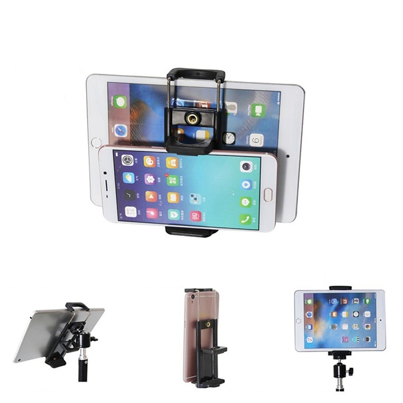 Stand Holder HP &amp; Tablet Plastik Dua Sisi Phone Clip Dual Side Tripod