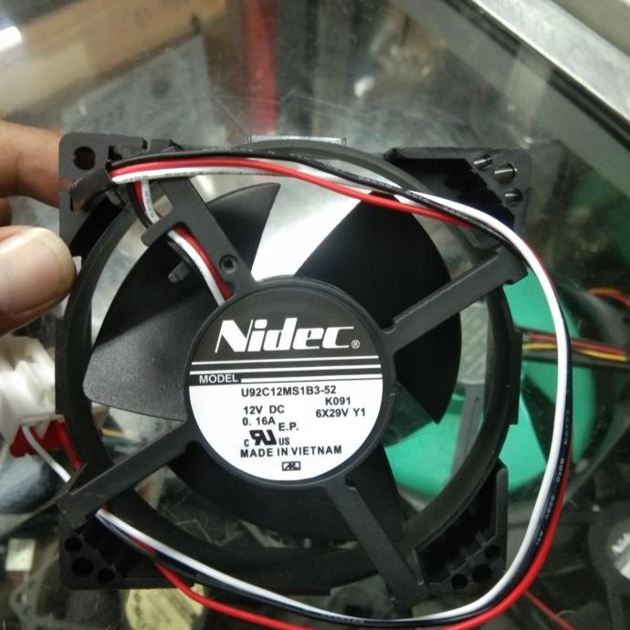 Fan DC 12V 9CM merek NIDEC kipas untuk kulkas MADE IN VIETNAM