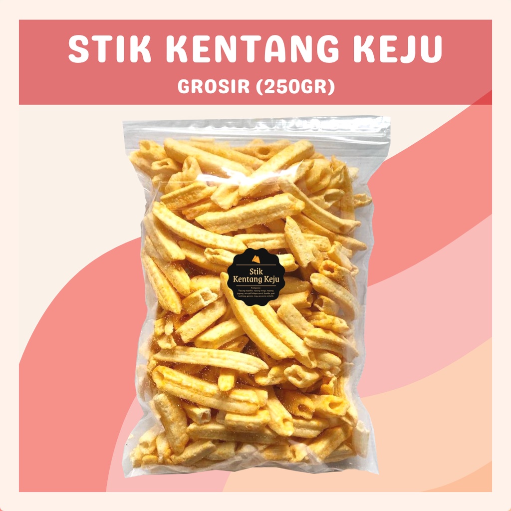 [DELISH SNACKS] Stik Kentang Keju (Grosir) 250gr / Snack Cemilan Camilan Potato Cheese Asin Gurih