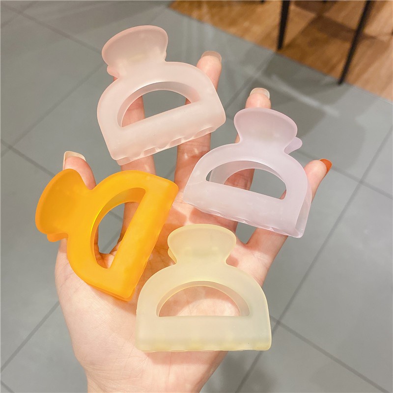 PREMIUM Jedai Doff Transparan 5CM Model Busur - Jepit Salon Bubble Gum Jepitan Rambut Korea - Transparan Matte Hair Claw Clips