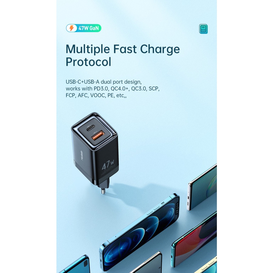 Mcdodo CH-8581 GaN Charger 47W Fast Charging USB Type-C PD QC 4.0