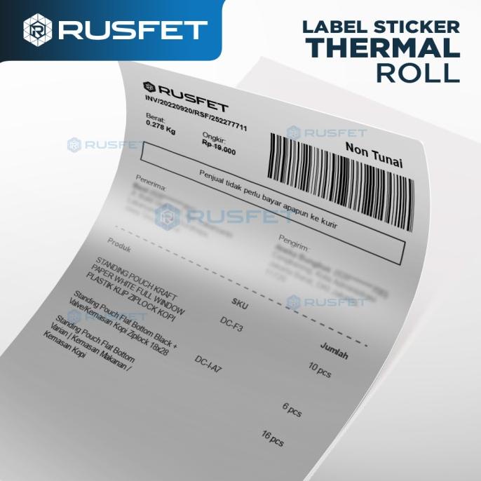 

Label Resi Thermal Stiker Thermal 100x150mm Label Baracode Thermal ram06