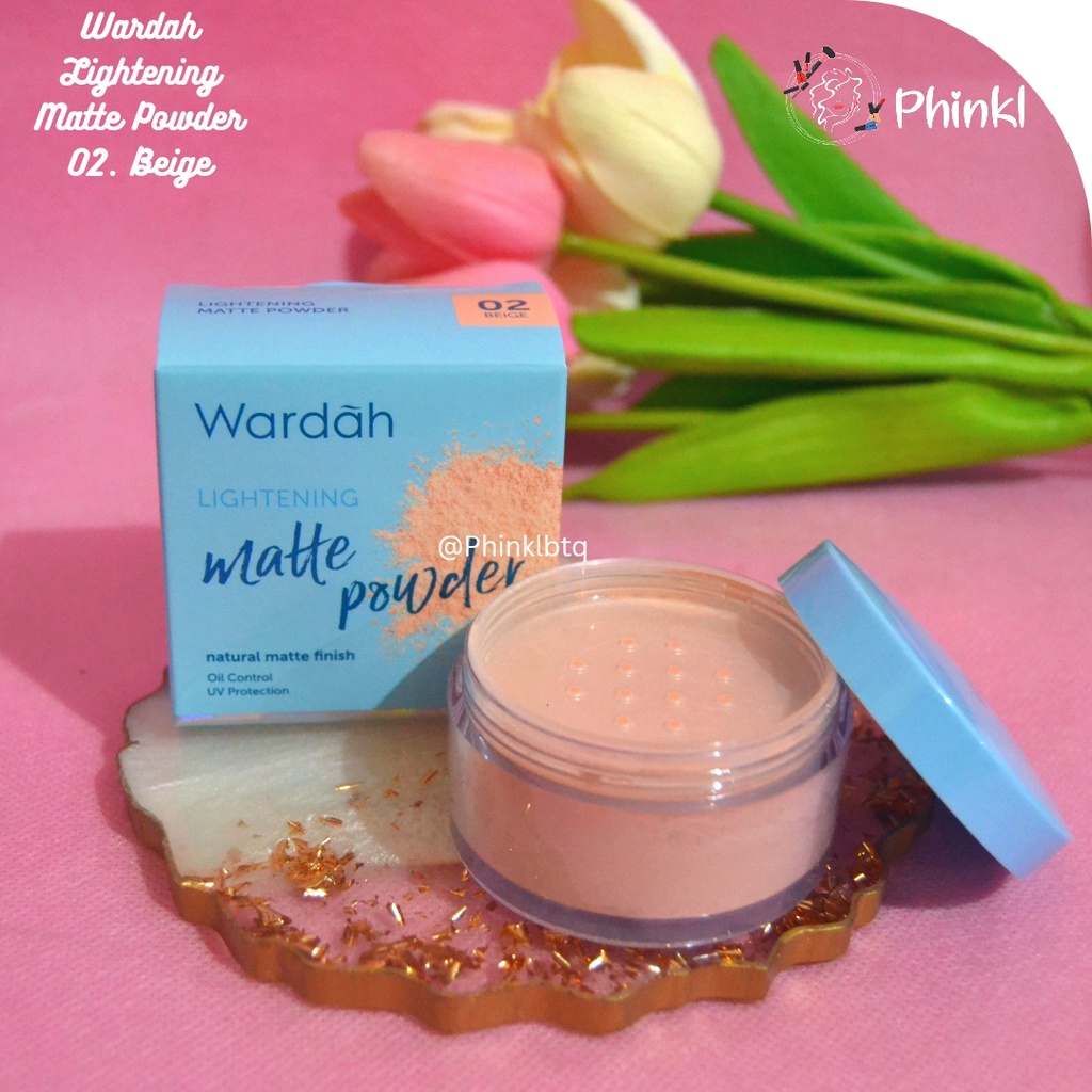 `ღ´ PHINKL `ღ´ ᘺᗩᖇᕲᗩᕼ Wardah lightening loose powder bedak tabur biru kulit kering kosmetik halal