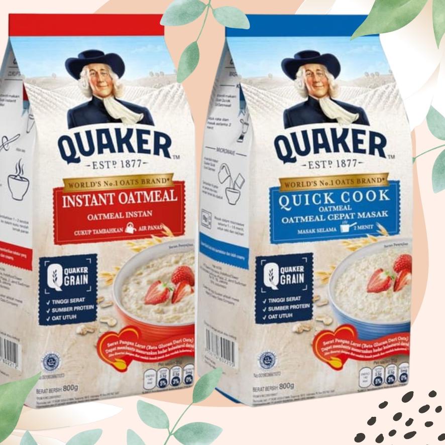 

❆ QUAKER Oats Oatmeal-Instant-Quick Cook Bag Pack 800 g-Instan-Masak ☆