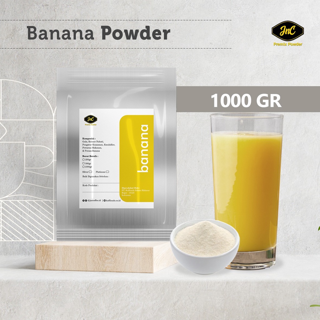 JnC Banana Silver Powder 1KG I Bubuk minuman Pisang