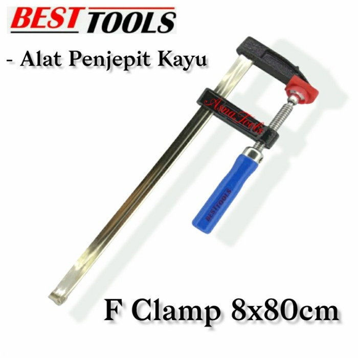 F Penjepit Kayu - Gagang Klem F - Catok Penjepit Kayu - 8 X 80 Cm