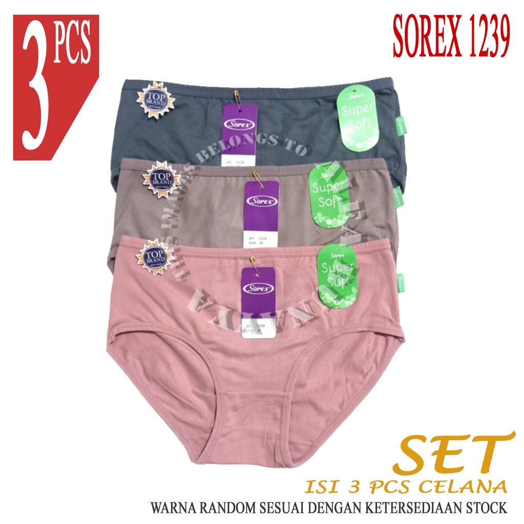 3 Pcs Celana Dalam Wanita SOREX 1257 - CD Underwear - Super Soft - Pakaian Dalam Wanita