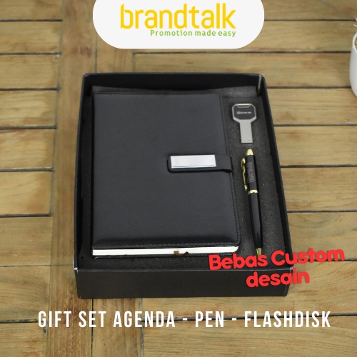 

Paket Promosi/ Gift Set Souvenir- isi Agenda, Pen, FD, Box (Custom)
