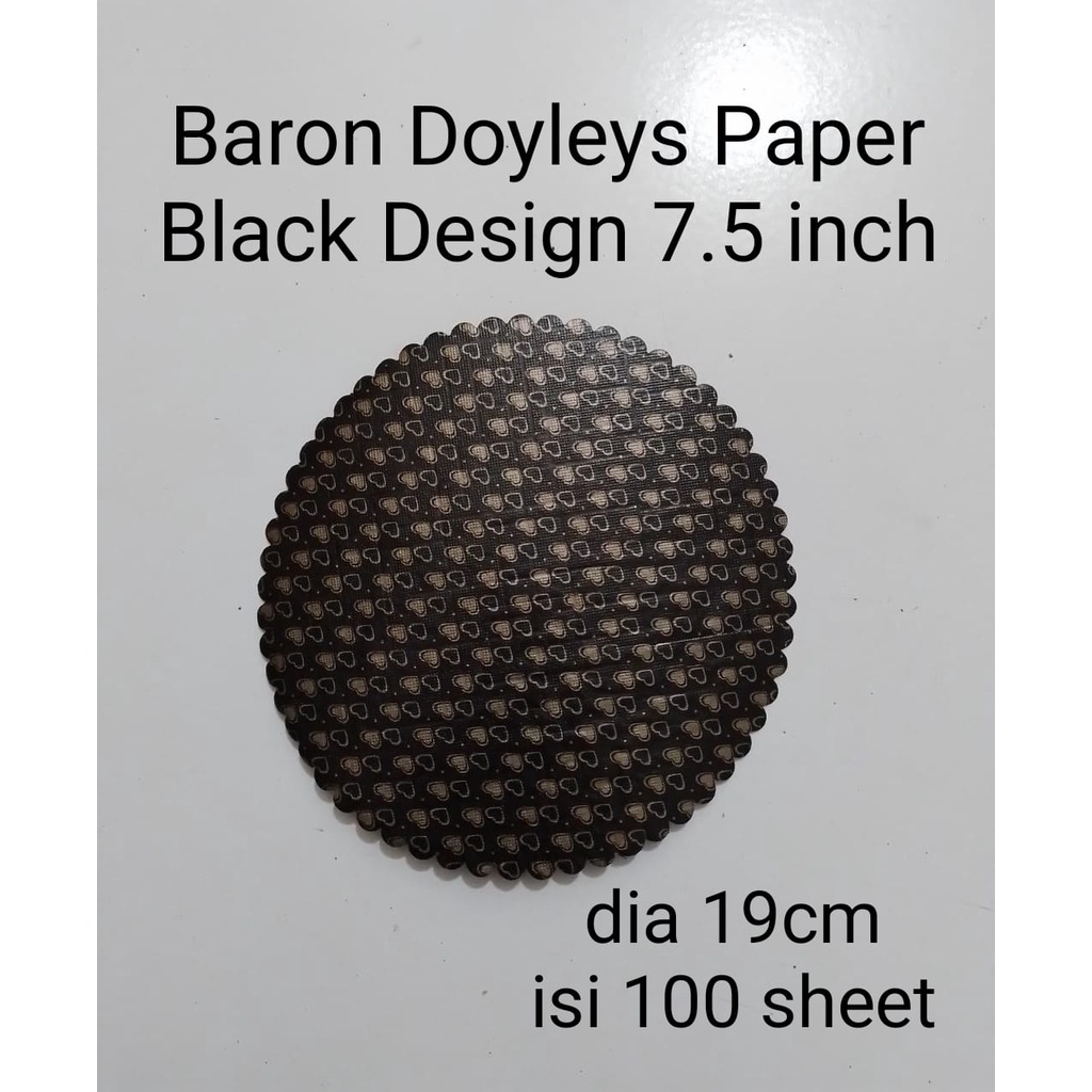 Renda Tart/Doilies/Doyleys Paper 7,5" Black Design Love