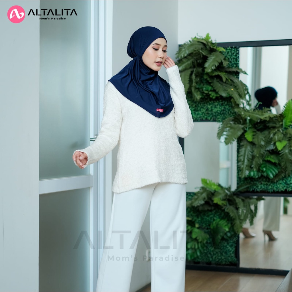 Altalita - Hijab Bergo Nyta Kerudung Sport Instan Tali Non Pet / Non Pad Bahan Jersey Premium Cocok Untuk Olahraga Volly Futsal Senam dan Sehari-Hari