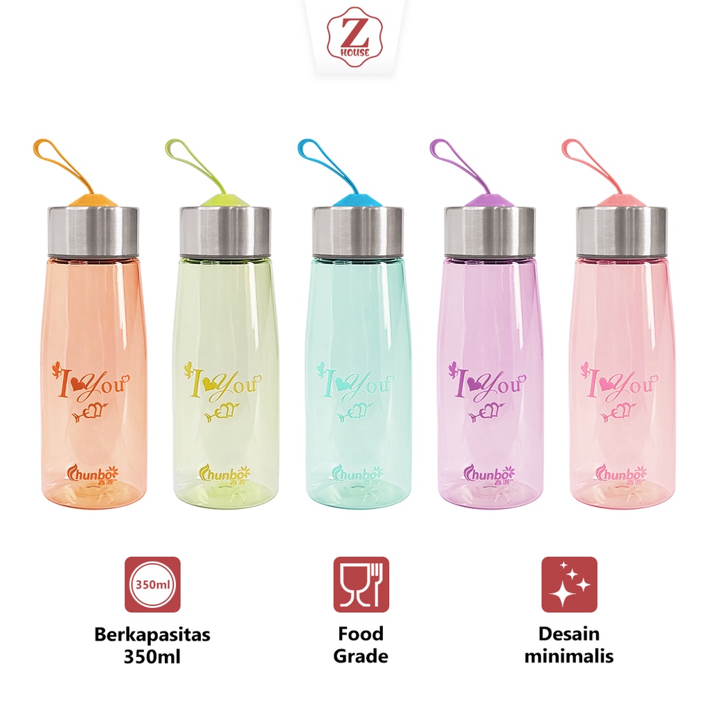 Botol Minum Anak Sekolah 350ml Anti Tumpah Drink Bottle BPA FREE Bahan Plastic Botol Minum Aesthetic Water Bottle Estetik Berkualitas Cantik Premium Botol Plastik Kantor Sekolah Tumblr Bahan Plastik Dengan Tutup Anti bocor
