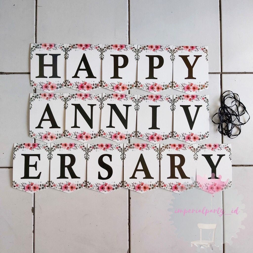 BANNER HAPPY ANNIVERSARY / BANNER ANNIV MOTIF RANDOM / BANNER PERAYAAN ANNIVERSARY