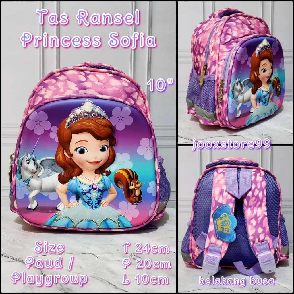 Tas Sekolah Ransel Anak TK dan Paud / Playgroup Motif Unicorn Frozen Hellokitty Sofia Timbul 3D Tas Import Backpack Anak Perempuan Tas Gendong Anak Sekolah