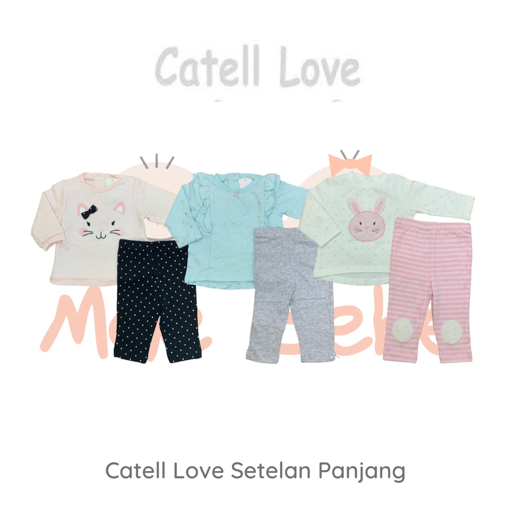 Catell Love 2 In 1 Setelan Baju Panjang Animal Bayi Perempuan