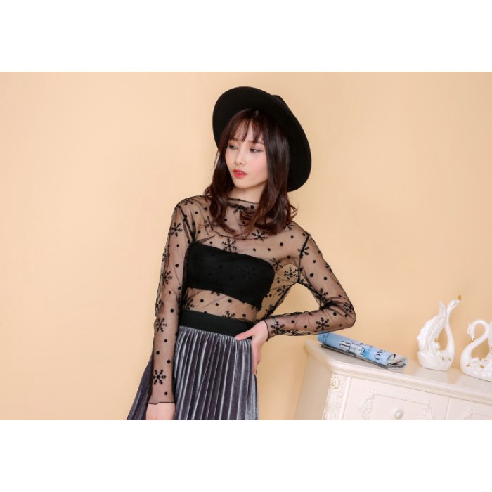 PROMO BAJU JARING ATASAN WANITA FASHION BAJU KALONG JARING 1219-445 - PUTIH MURAH KEREN TERBARU ELEG
