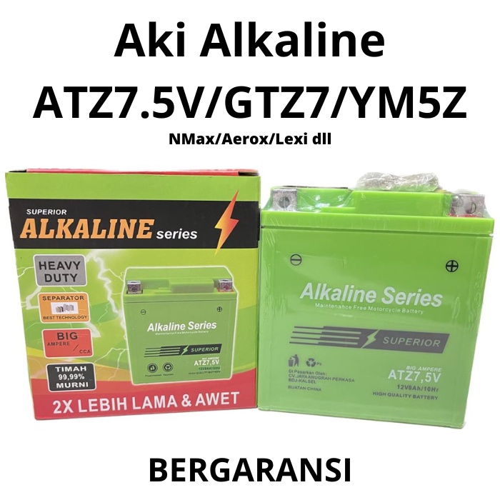 Aki Motor Alkaline ATZ7.5V GTZ7 YM5Z 12V 8Ah NMax Aerox Lexi