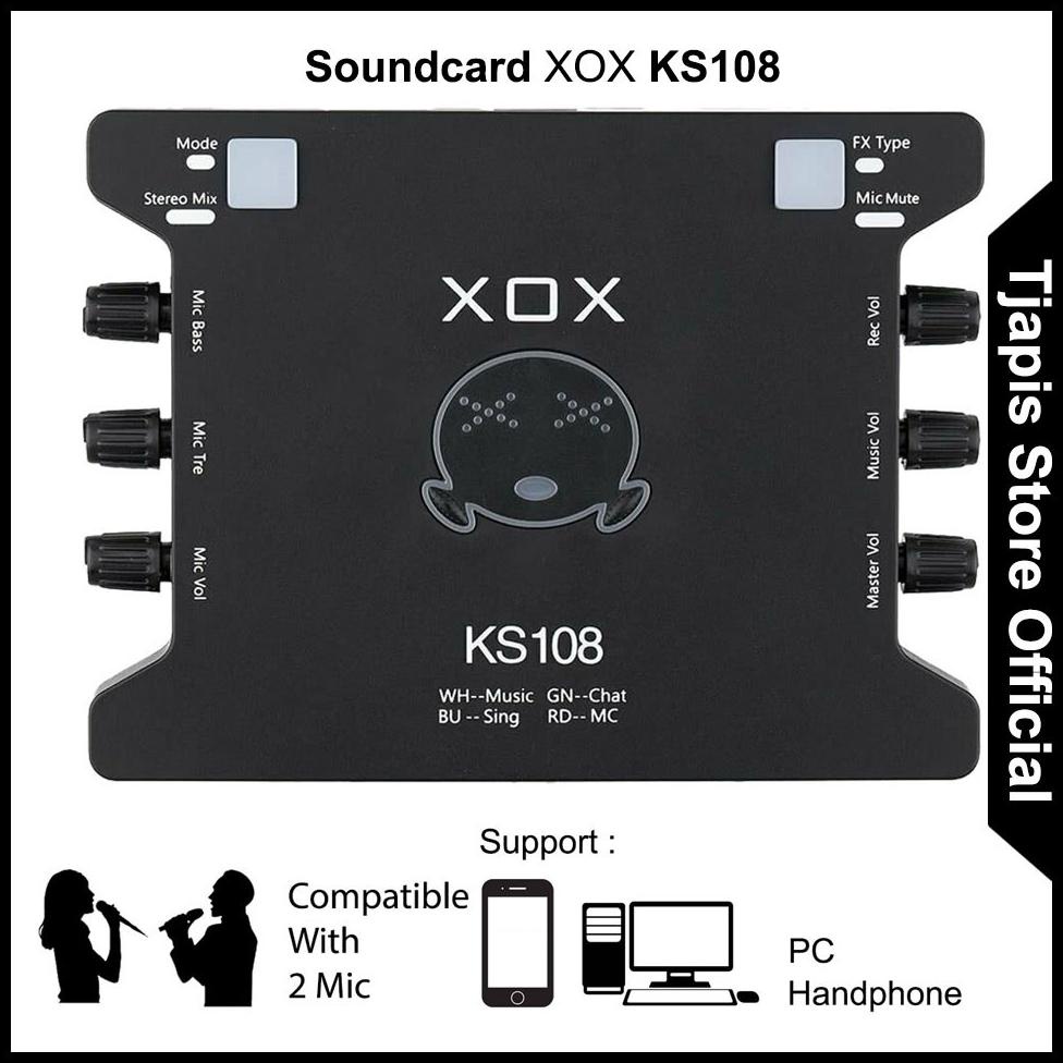 SOUNDCARD XOX KS108 SOUNDCARD EXTERNAL FOR MOBILE / PC / SUPPORT 2 MIC