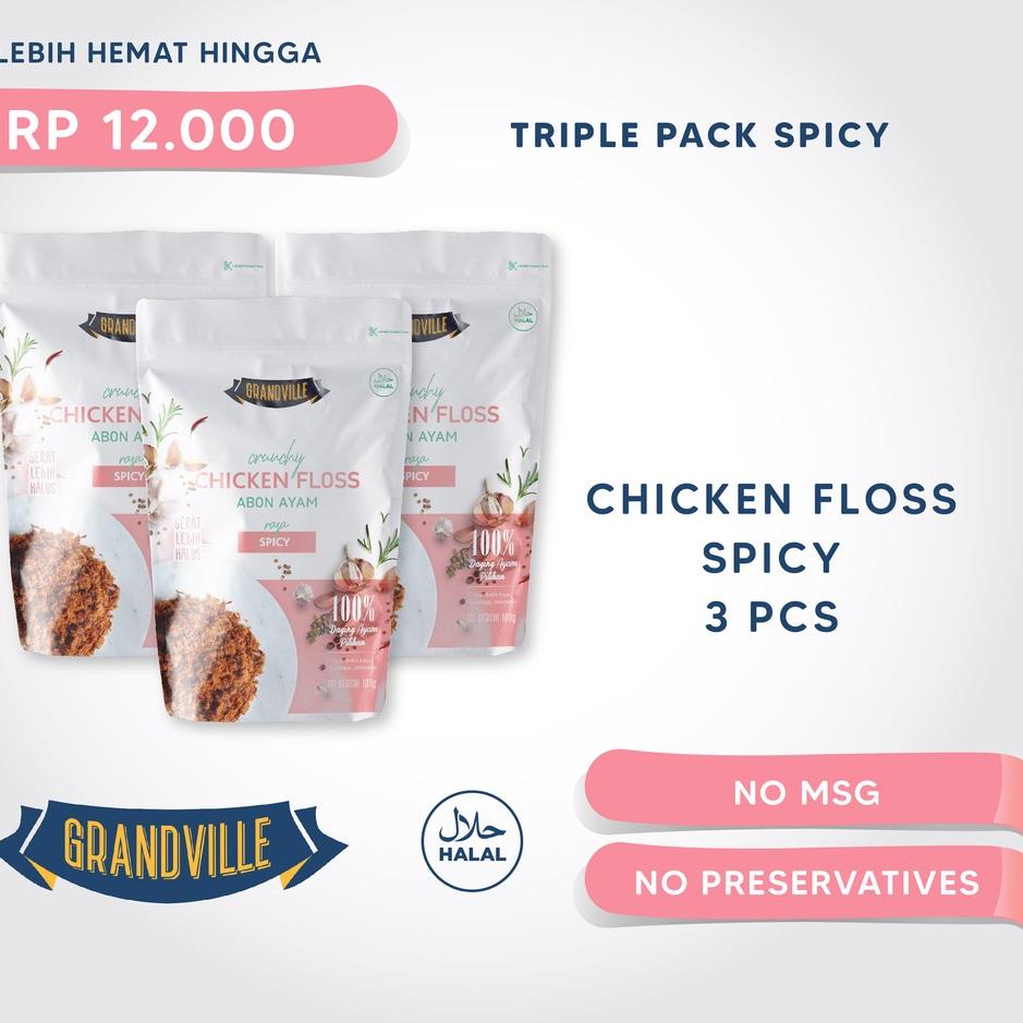 

❋ Grandville Abon AYAM Crunchy Triple Pack Spicy ♀