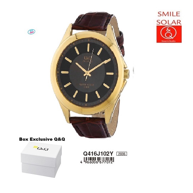 Jam Tangan Pria Casual Business Kulit Leather Analog Original Q&amp;Q QnQ QQ Q416 QB86 Series