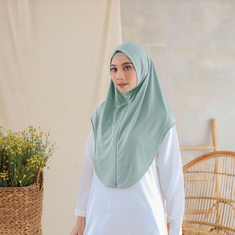 Hijab Bergo Instan Pinguin Non Pet Jilbab Malay Polos Jersey